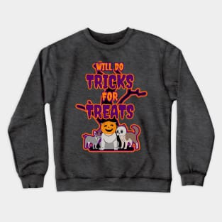 Spooky Dogs Will do Tricks for Treats Crewneck Sweatshirt